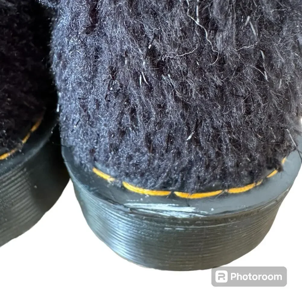 Dr. Marten’s Kids' 1460 Tinsel Faux Fur Combat Boot Black Size 1